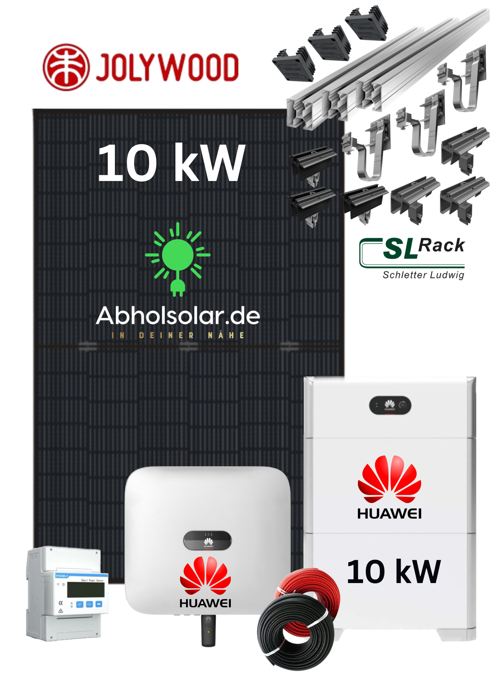 Fullblack 10KW Photovoltaik-Komplettset Glas-Glas Huawei-Paket + Jolyw –  Abholsolar